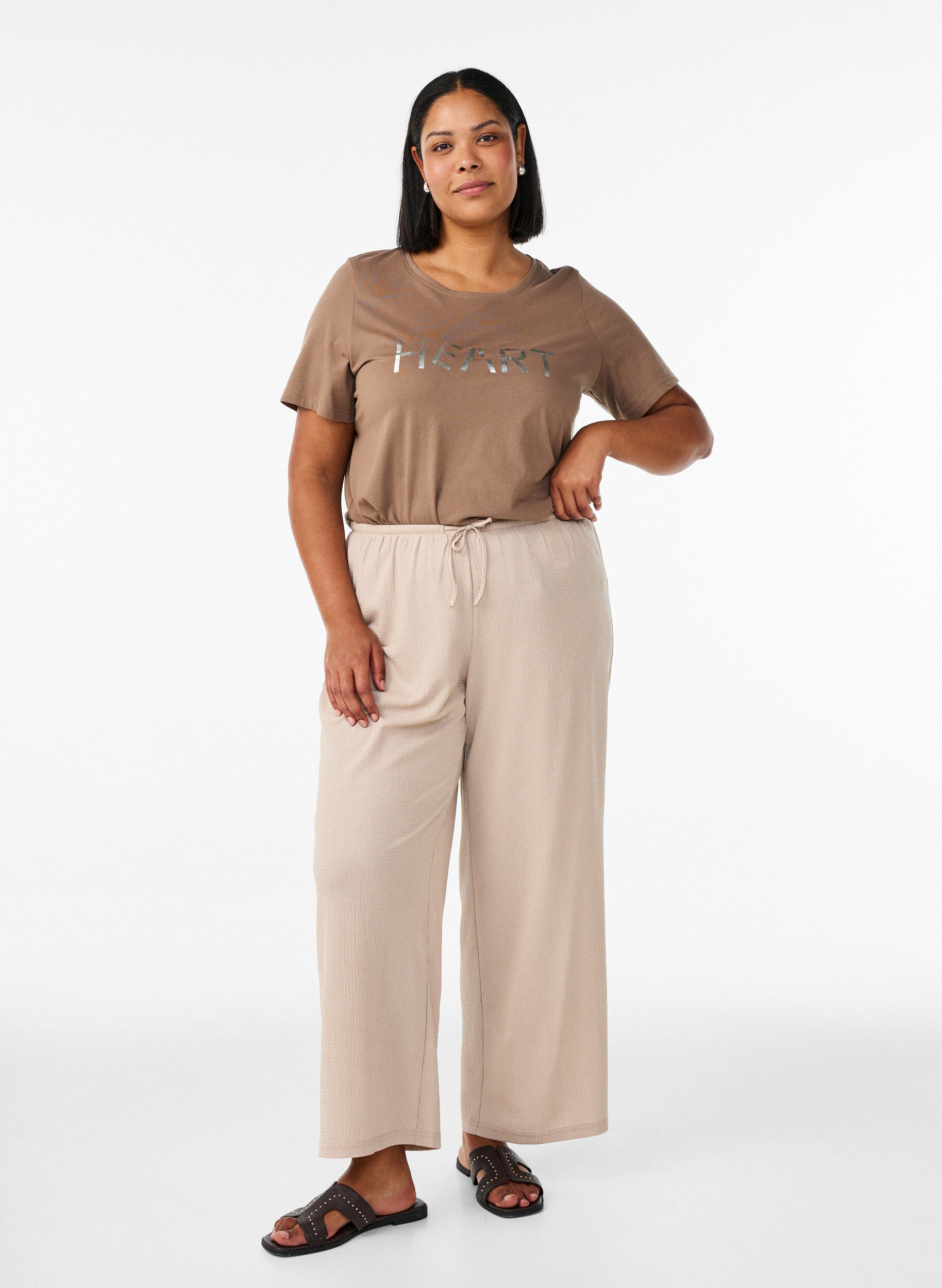 ZizziT-shirt imprim&eacute;, Marron, Model image number 1