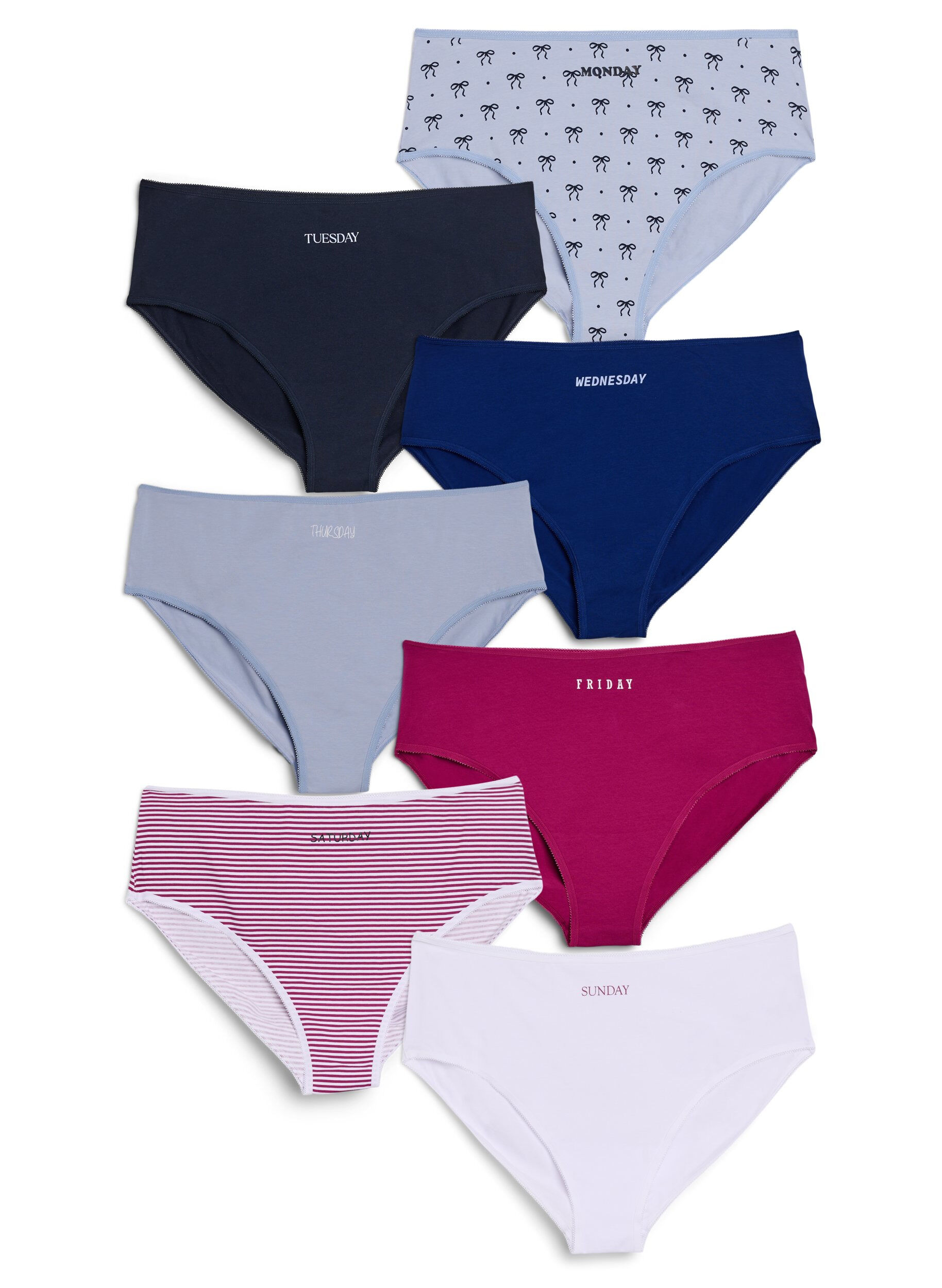 Zizzi7-pack slip met normale taille, Blauw, Packshot image number 0