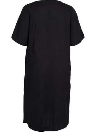 Robe chemise longue à manches courtes, Black, Packshot image number 1