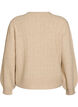 Kabelgebreid vest met parelknopen, Beige, Packshot image number 1