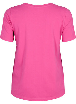 Basic t-shirt in effen kleur met katoen, Raspberry Rose, Packshot image number 1