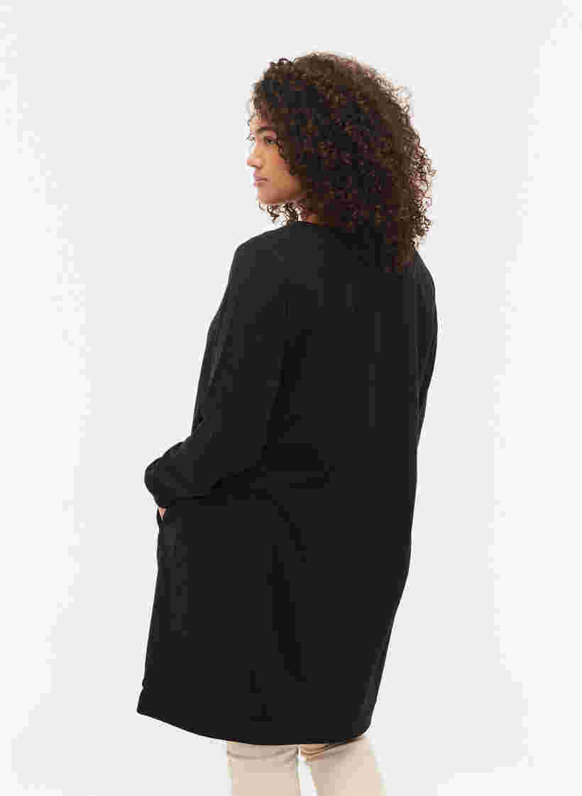 Robe sweat-shirt avec col en V, Black, Model image number 1