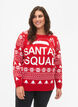 Trui met kerstpatroon, Tango Red, Model image number 0