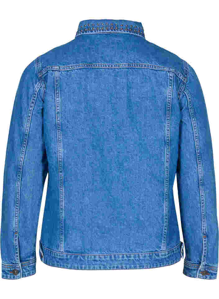 Veste en jean avec rivets bruts, Blue denim, Packshot image number 1