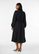 Robe midi avec smocks et boutons d&eacute;coratifs, Noir, Model image number 1