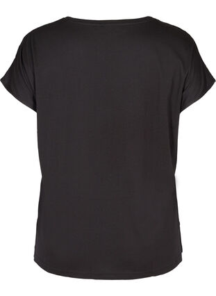 T-shirt à manches courtes avec sequins, Black, Packshot image number 1