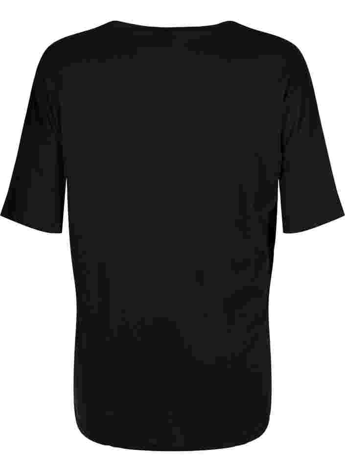 T-shirt en coton imprimé, Black/Dubarry, Packshot image number 1