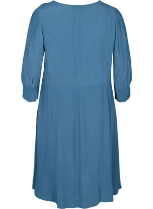 Viscose jurk met 3/4 mouwen, Real Teal, Packshot image number 1