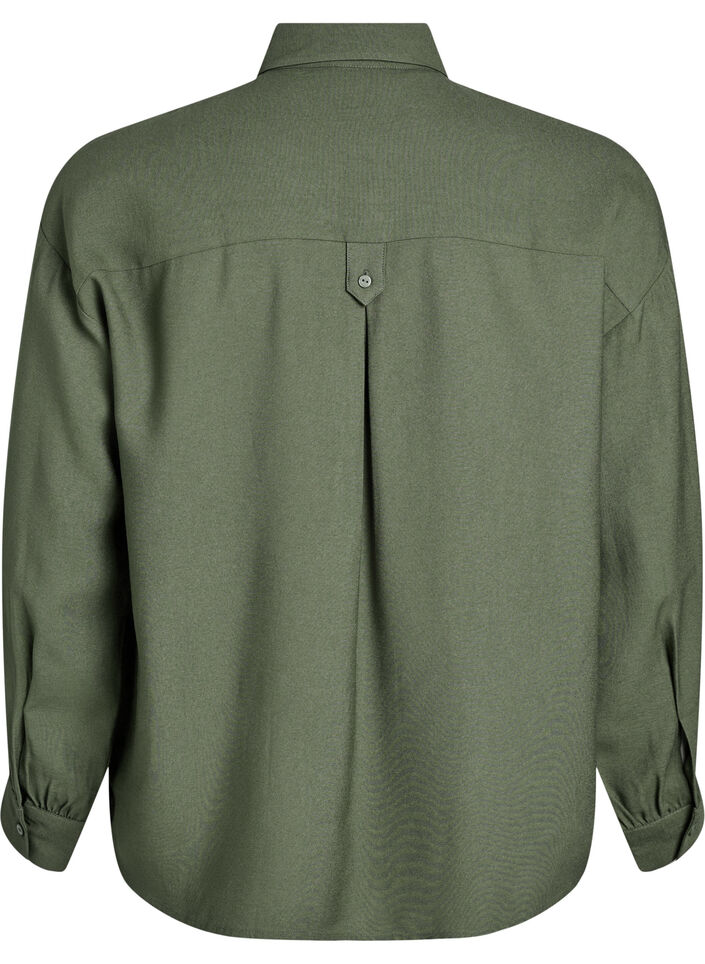 Blouse met knoopdetail op de rug, Groen, Packshot image number 1