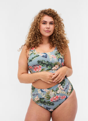 Bas de bikini taille haute avec imprimé, Kolyptus Print, Model image number 0