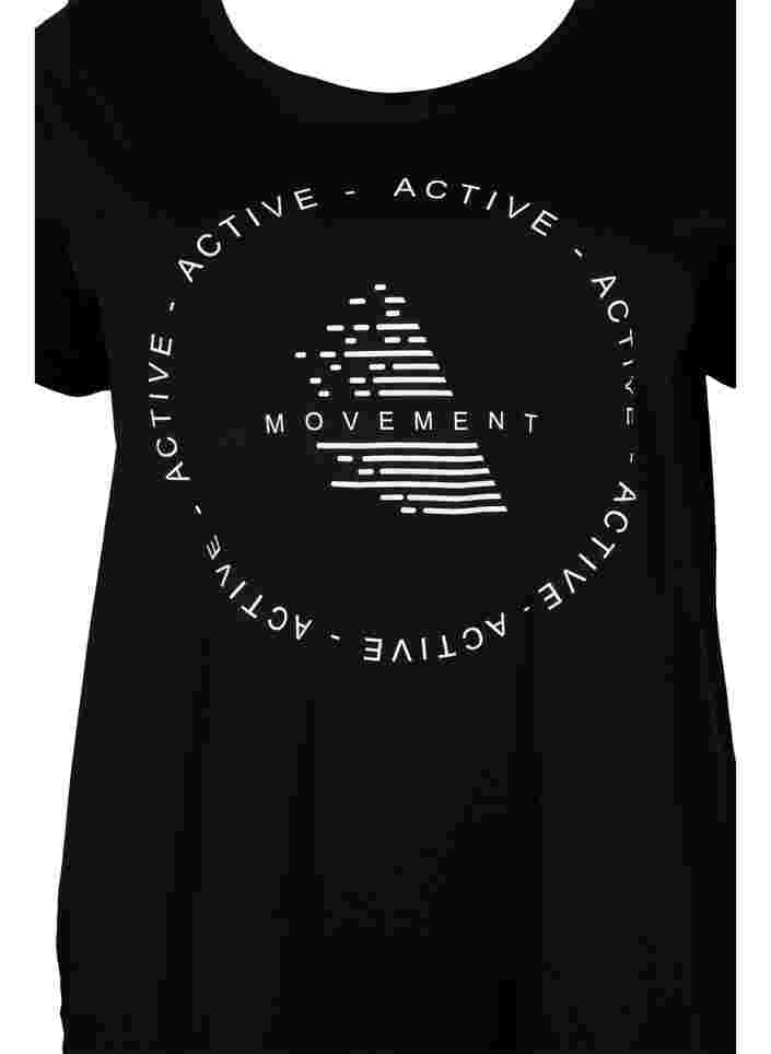 T-shirt de sport avec imprimé, Black White Logo, Packshot image number 2