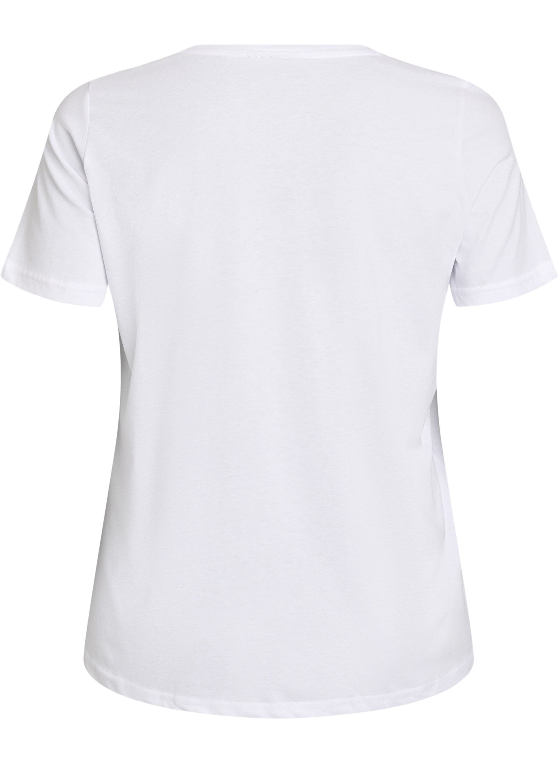 Zizzi T-shirt imprim&eacute;, Blanc, Packshot image number 1