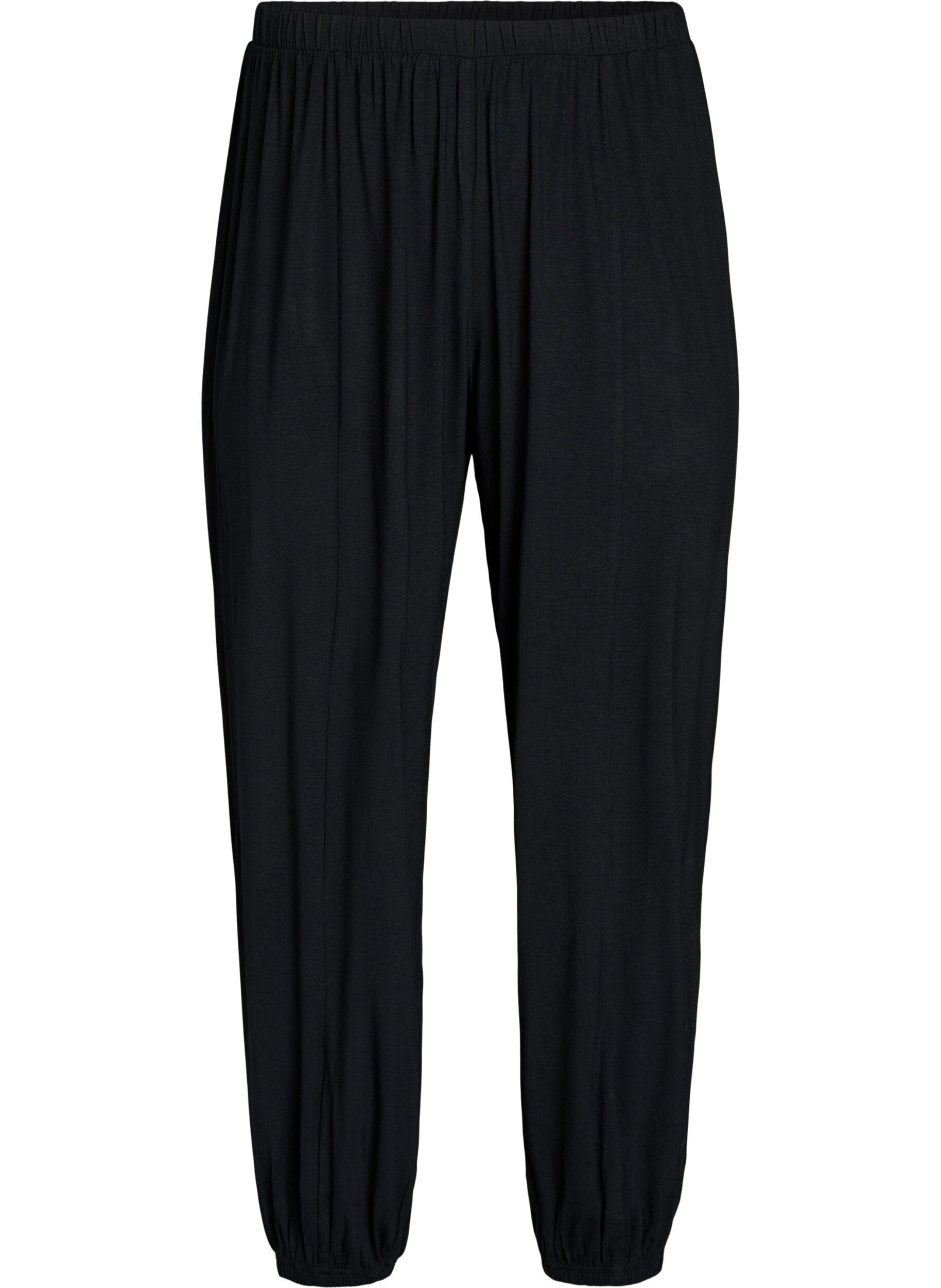 ZizziPantalon ballon taille haute en jersey, Noir, Packshot image number 0