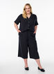 Culotte broek van katoen met hoge taille, Zwart, Model image number 0