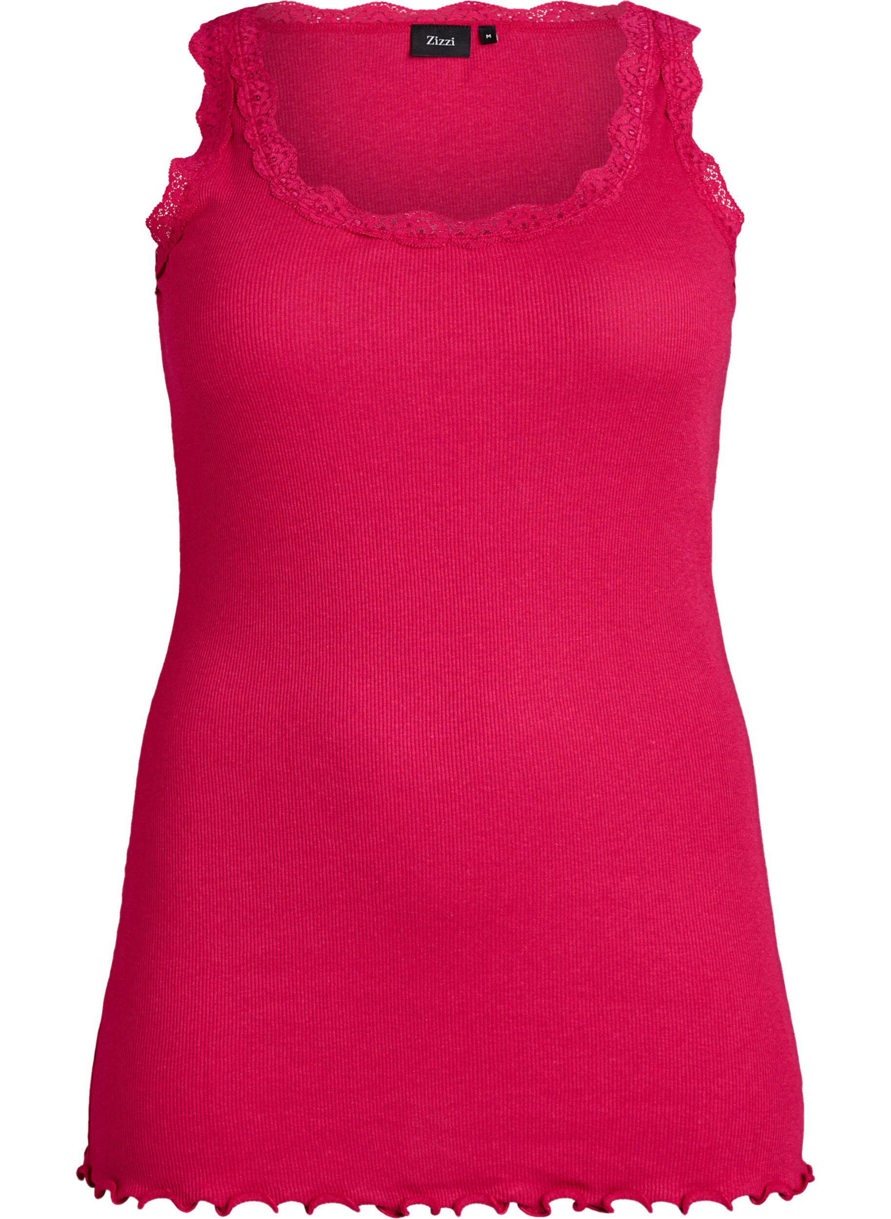 ZizziHaut avec bordure en dentelle, Rose, Packshot image number 0