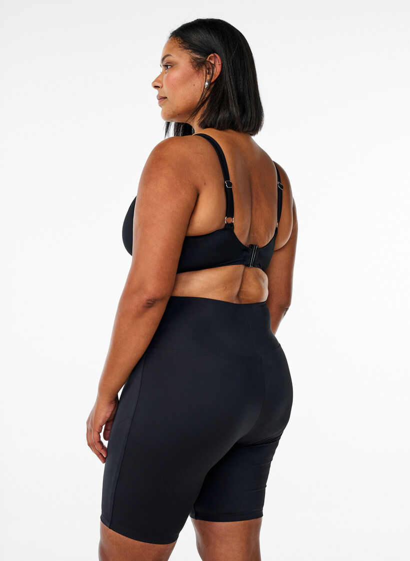 Short de bain long, Noir, Model image number 1