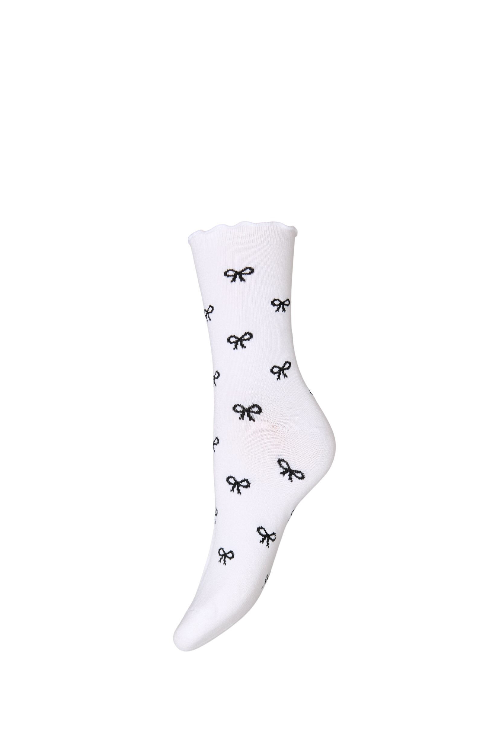 ZizziChaussettes en coton avec des motifs, Blanc, Packshot image number 0