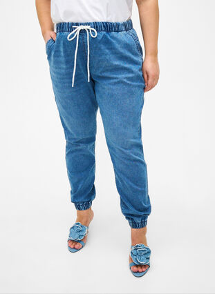 Pantalon de jogging en denim avec des poches, Light Blue Denim, Model image number 2