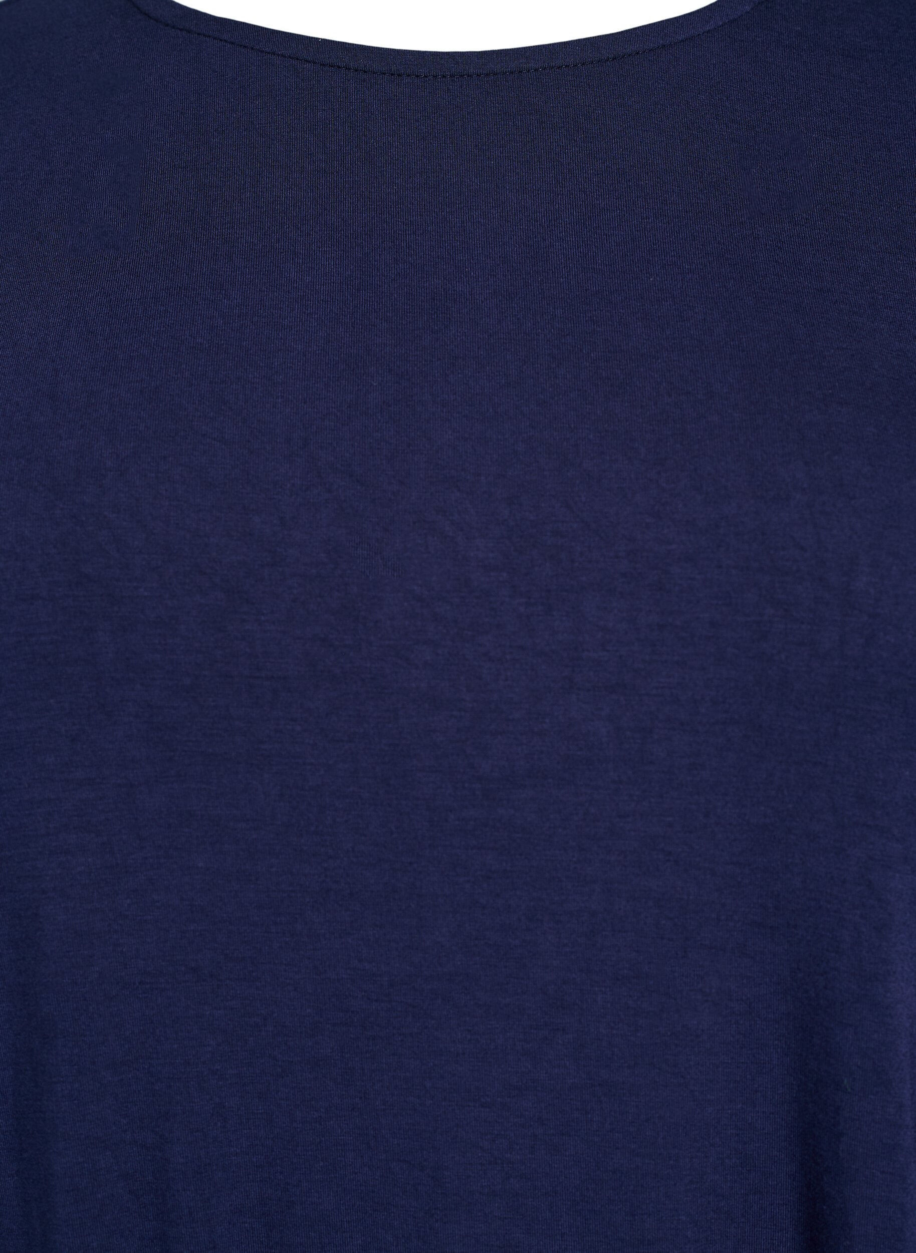 ZizziBlouse met lange mouwen in een effen kleur, Blauw, Packshot image number 2