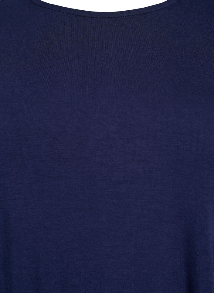 Blouse met lange mouwen in een effen kleur, Blauw, Packshot image number 2