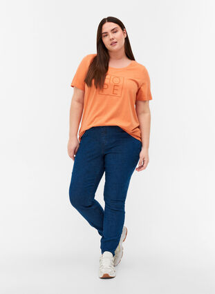 T-shirt met korte mouwen en print, Brandied Melon, Model image number 2