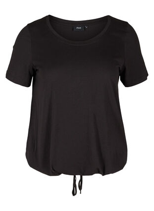 T-shirt à manches courtes avec bas ajustable, Black, Packshot image number 0