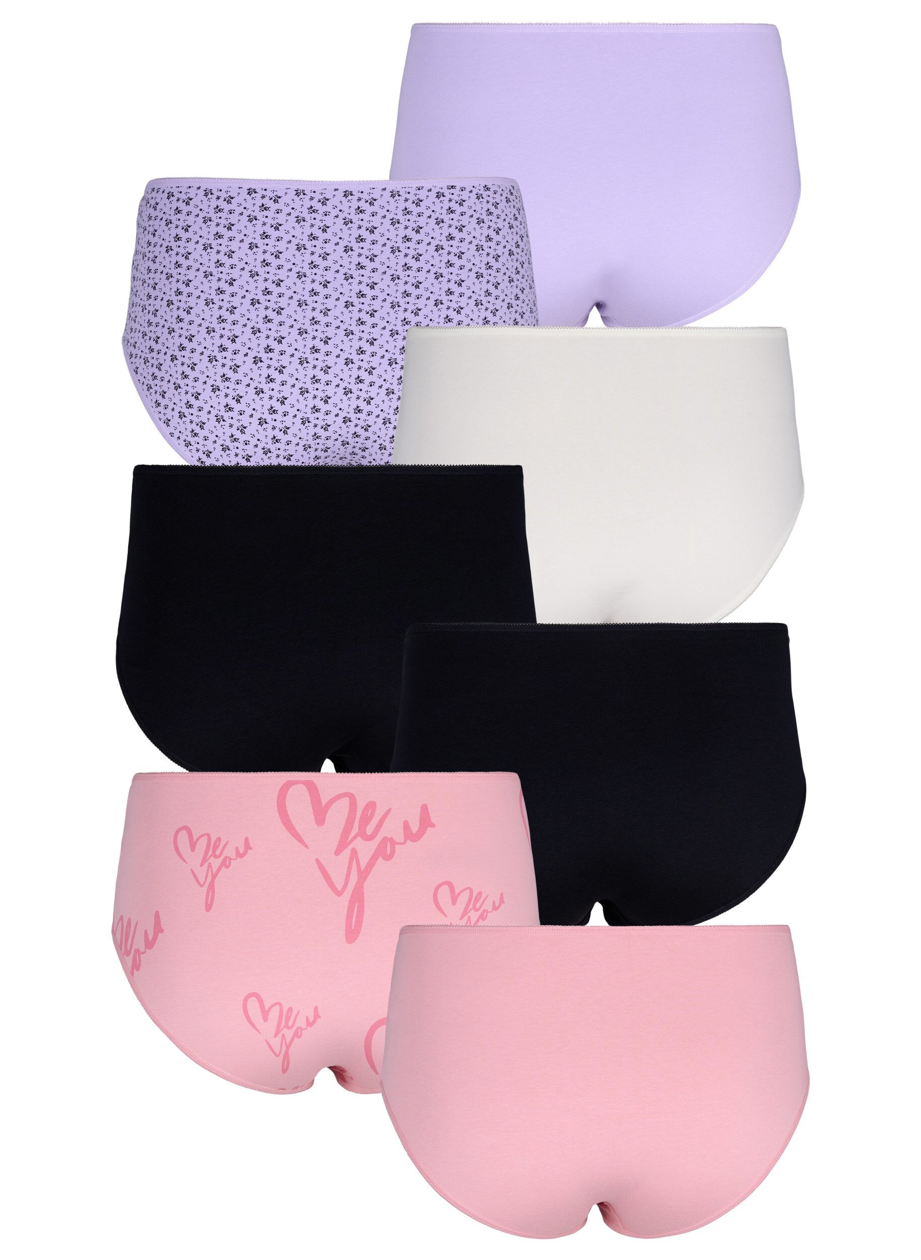 Zizzi 7-pack de culottes avec une taille standard, Violet, Packshot image number 1