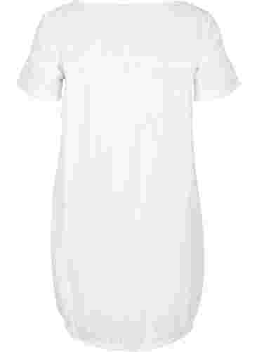 Katoenen jurk met korte mouwen, Bright White, Packshot image number 1