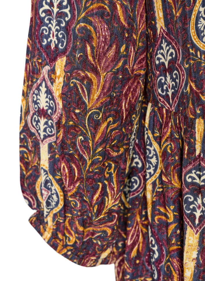 Blouse met paisleyprint en kanten detail, Paars, Packshot image number 3