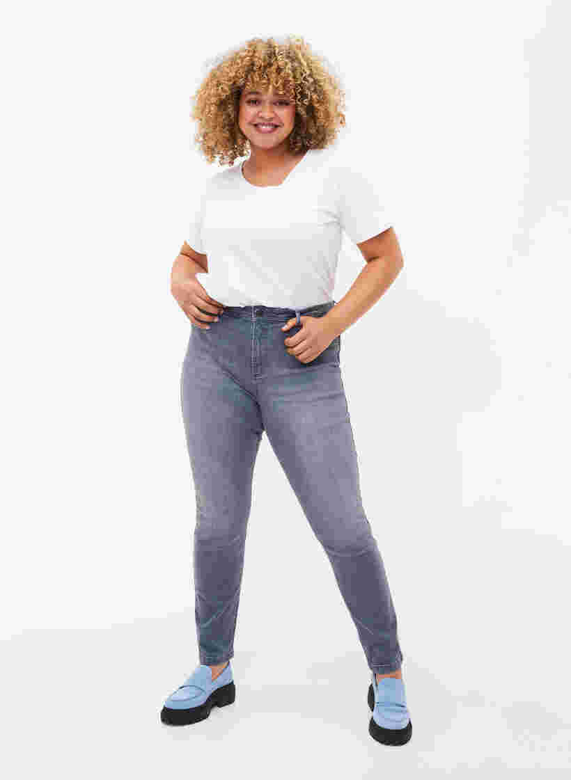 Jean Nille extra slim à taille haute, Grey Denim, Model image number 0
