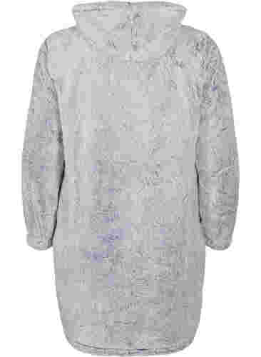 Chemise de nuit douce avec capuche, Light Grey Melange, Packshot image number 1