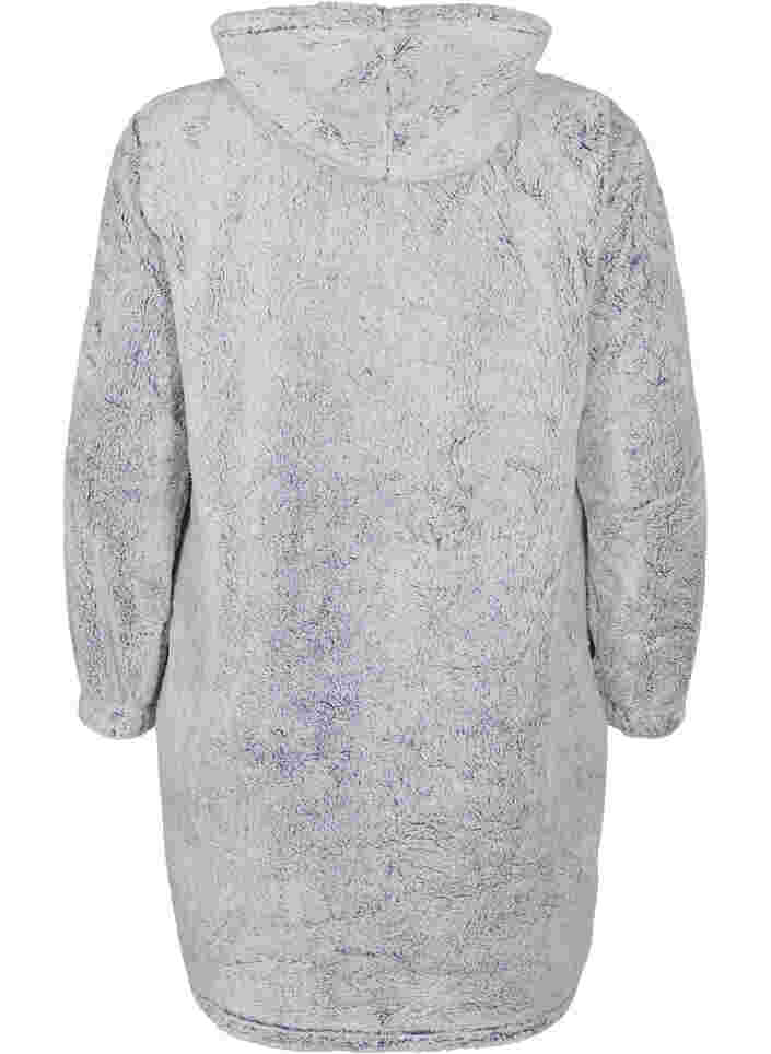 Chemise de nuit douce avec capuche, Light Grey Melange, Packshot image number 1