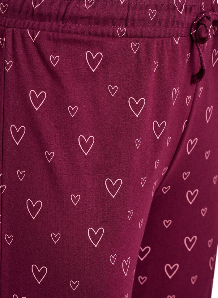 Katoenen pyjamabroek met hoge taille, Rood, Packshot image number 2