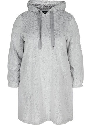 Chemise de nuit douce avec capuche, Light Grey, Packshot image number 0