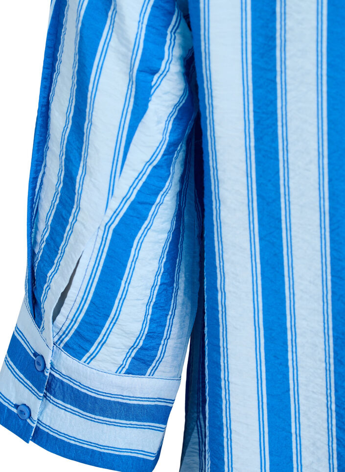 Robe courte avec col et poche poitrine, Bleu, Packshot image number 3