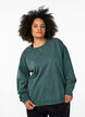 Sweat-shirt ample &agrave; l'aspect d&eacute;lav&eacute;, Vert fonc&eacute;, Model image number 0