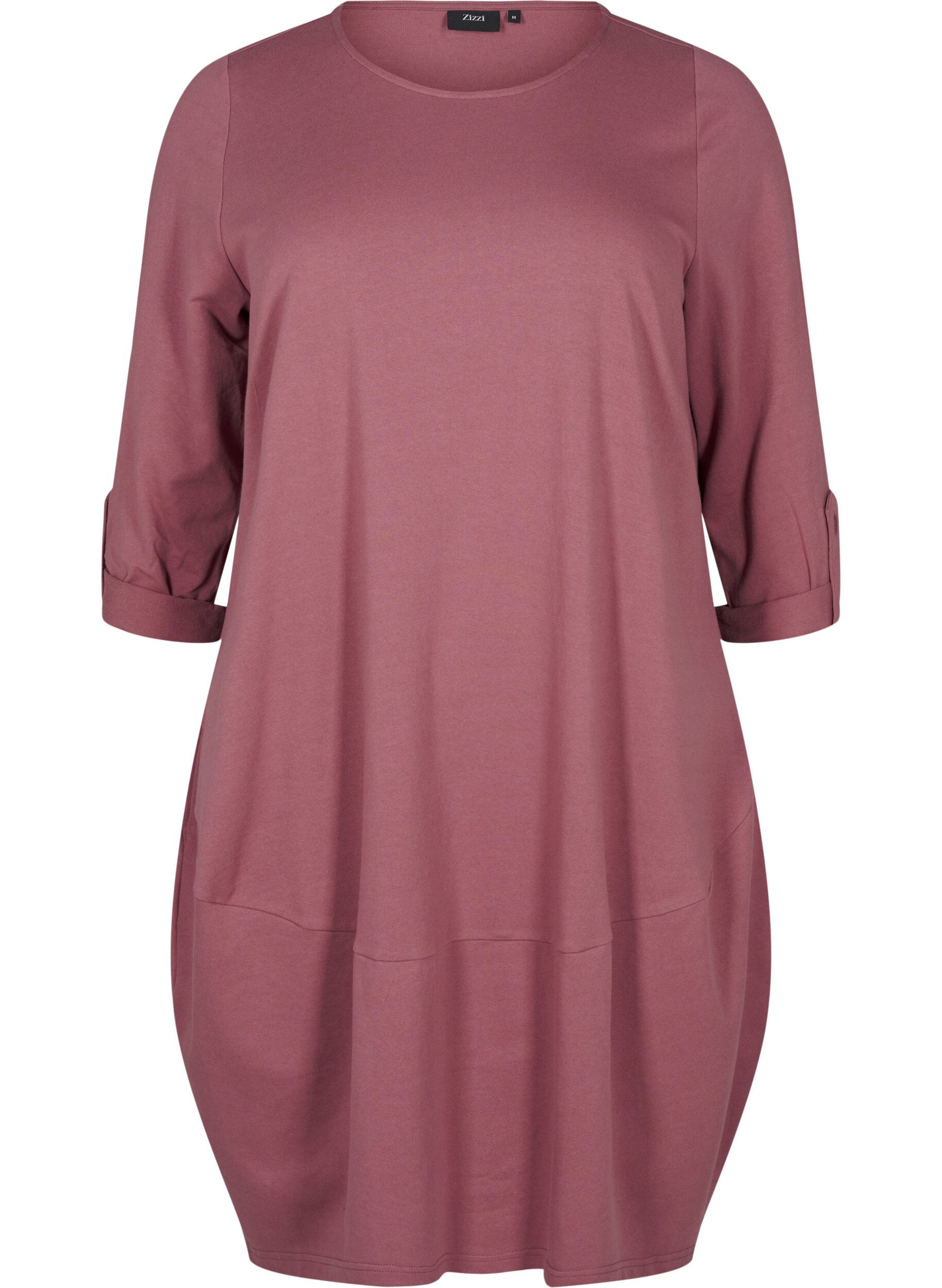 Zizzi Robe ballon en coton avec poches, Rose, Packshot image number 0