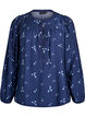 Blouse met knoopsluiting en kleine bloemen, Blauw, Packshot image number 0