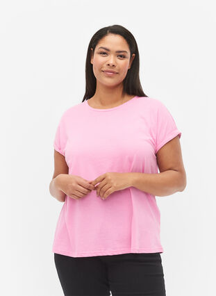 T-shirt à manches courtes en coton mélangé, Rosebloom, Model image number 0