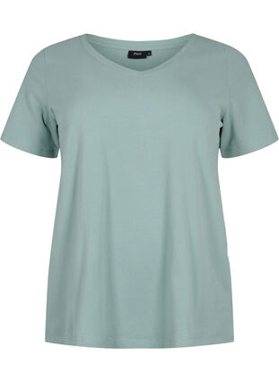 T-shirt en coton uni basique, Chinois Green, Packshot image number 0