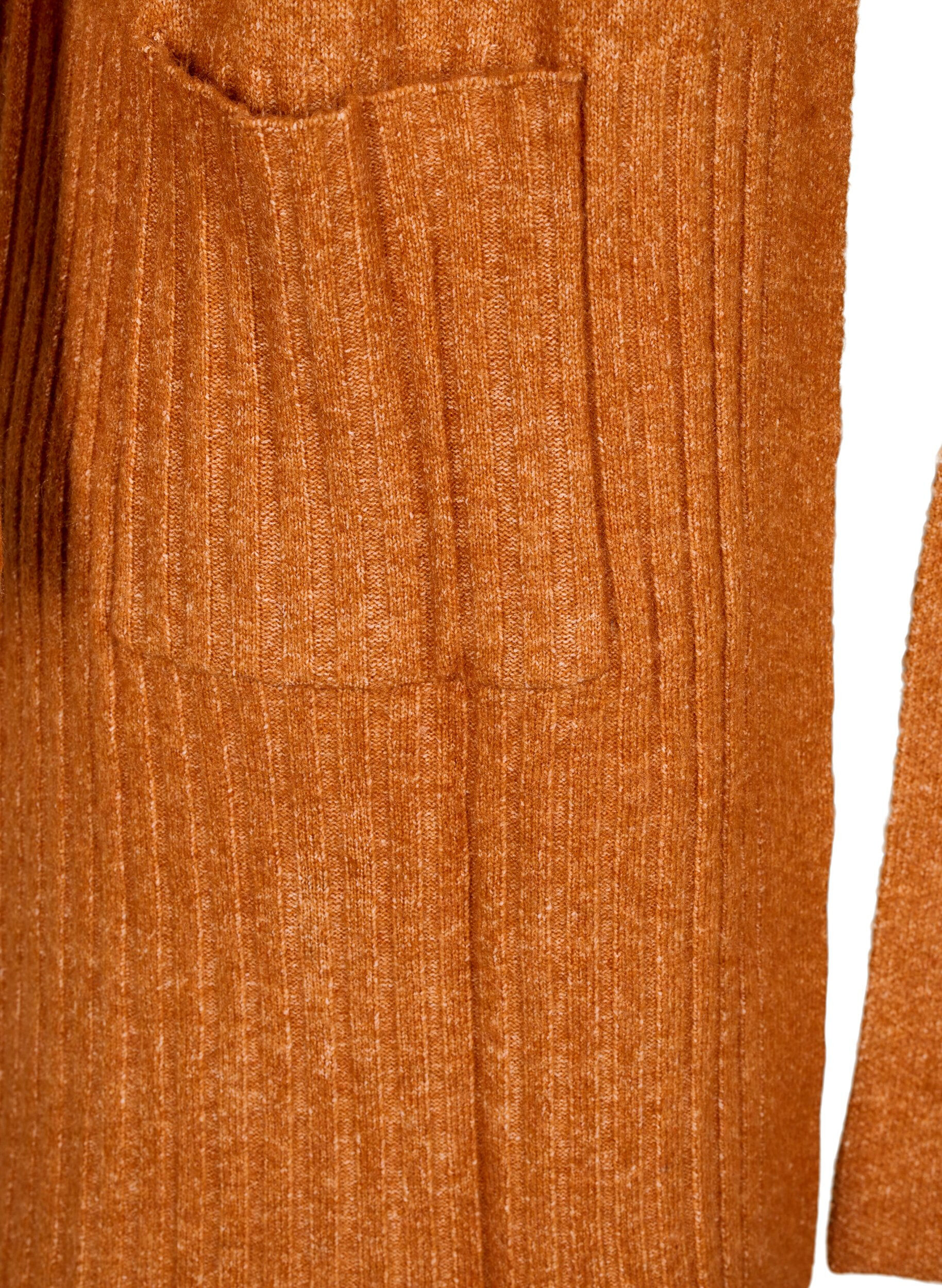 Zizzi Cardigan long avec des poches, Autumnal Mel., Packshot image number 3