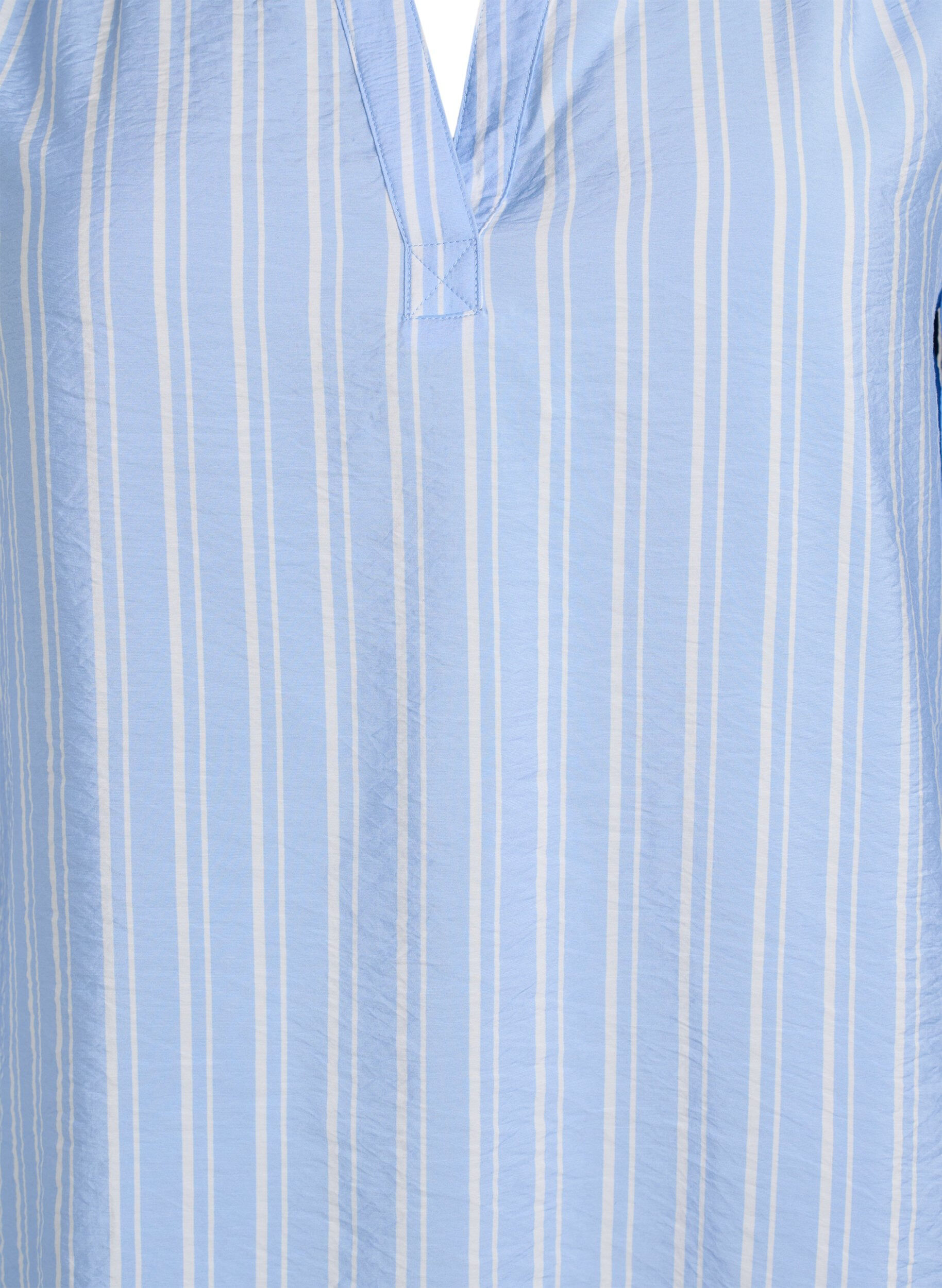 ZizziFLASH - Gestreepte blouse met V-hals, Blauw, Packshot image number 2