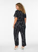 Viscose broek met hoge taille, Zwart, Model image number 1