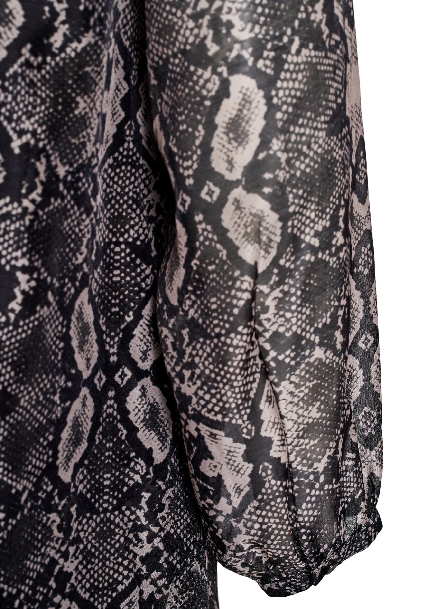 Zizzi Chemise longue &agrave; imprim&eacute; serpent, Gris anthracite, Packshot image number 3