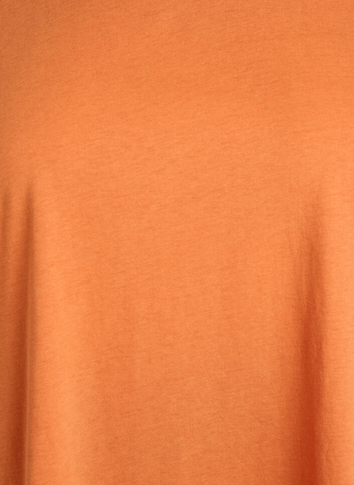 T-shirt met korte mouwen van katoenmix, Oranje, Packshot image number 2