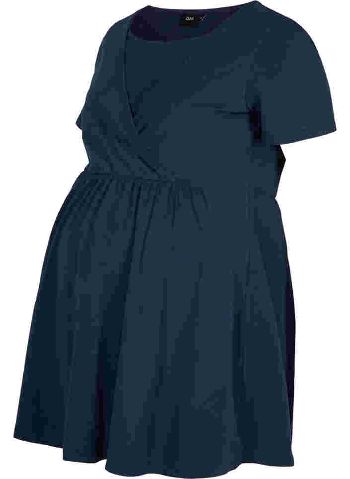 Tunique de maternité à manches courtes en coton, Navy Blazer, Packshot image number 0