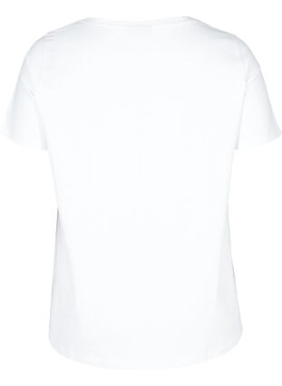 Katoenen t-shirt met klinknagels, Bright White, Packshot image number 1