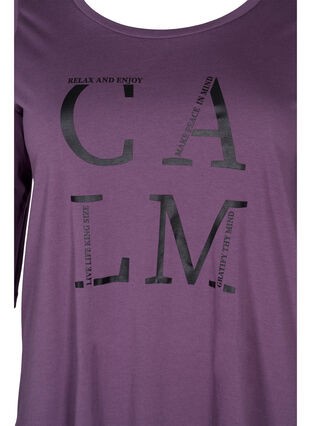 T-shirt en coton à manches 3/4, Vintage Violet, Packshot image number 2