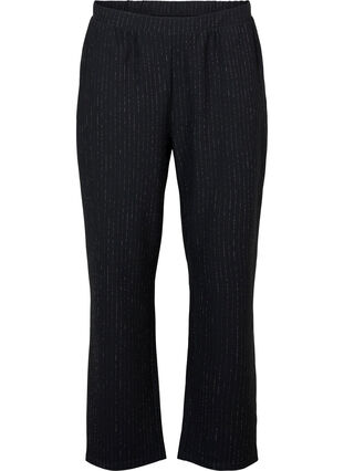 Pantalon à jambes larges en lurex, Black w. Lurex, Packshot image number 0