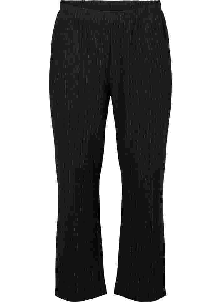 Pantalon à jambes larges en lurex, Black w. Lurex, Packshot image number 0